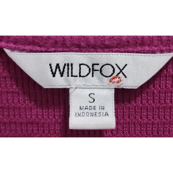 Lot of 2 Wildfox Women's Long Sleeve Tunic Sweater Tops Soft Thermal Pink/Blue S - Picture 5 of 15